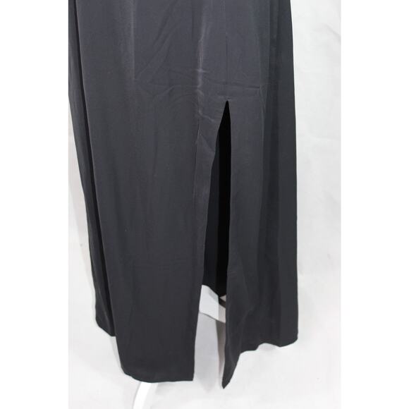 Abercrombie & Fitch satin maxi dress black slit sweetheart cami Medium Tall - Picture 3 of 10
